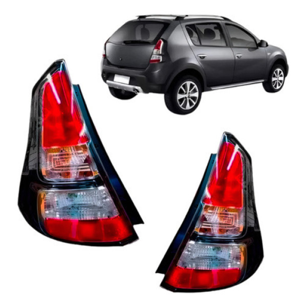 Par Lanterna Traseira Sandero Stepway 2012 2013 2014 Fume