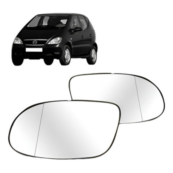 Par Lente Retrovisor Mercedes Classe A 99 A 05 Lente Branca