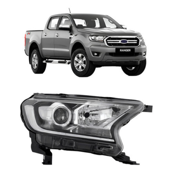 Farol Ranger 2016 A 2018 Manual/ Elétrico Mascara Negra