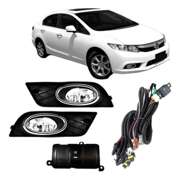 Kit Farol Milha Neblina Honda New Civic 2012 13 2014