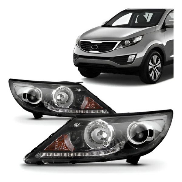Farol Sportage 2011 A 2016 Eletrico Sem Motor Com Led