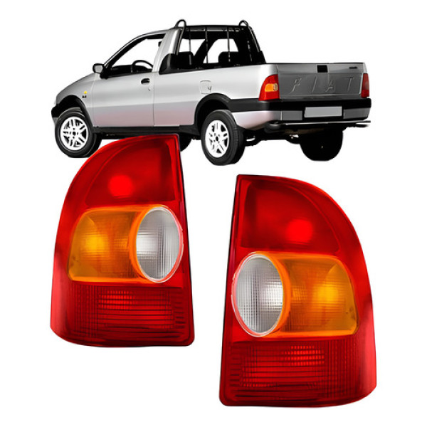 Par Lanterna Traseira Fiat Strada Tricolor 1996-2000