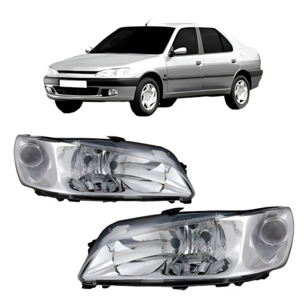 Par Farol Peugeot 306 1999 A 2003 Foco Duplo Mega Desconto
