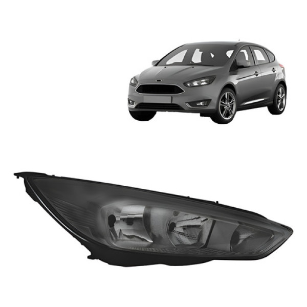Farol Focus 2016 2017 2018 2019 Mascara Negra Sem Led Direito/passageiro