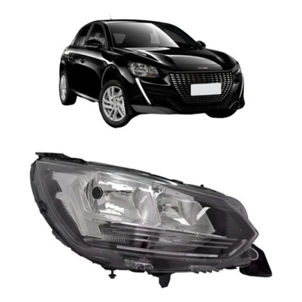 Farol Para Peugeot 208 2020 A 2024 3 Furos