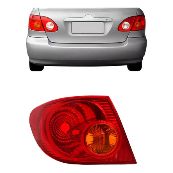 Sinaleira Traseira Corolla 2003 A 2007 Vermelha Ambar