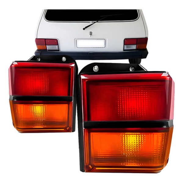Par Lanterna Traseira Belina 83 84 85 86 87 88 A 91 Bicolor Ambos Lados Vermelho