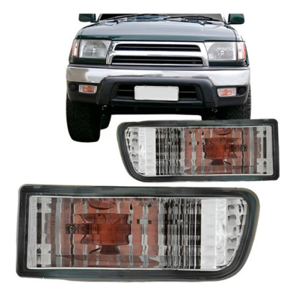 Par Pisca Seta Parachoque Hilux Sw4 99 00 2001 2002 Cristal