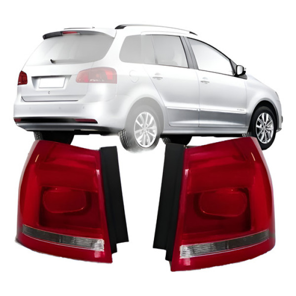 Par Lanterna Traseira Spacefox Canto 2011 2012 2013 2014 Ambos Lados Vermelho