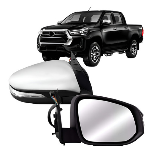 Retrovisor Elet Retratil C/pisca Capa Crom Hilux 2016 A 2021