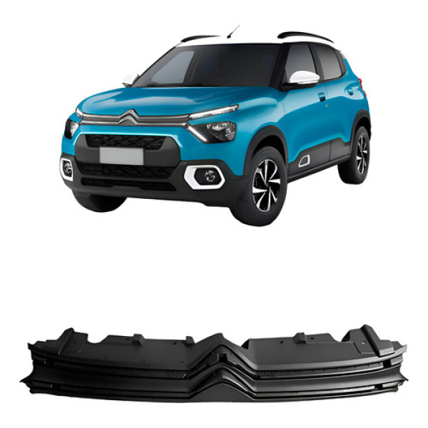 Grade Radiador Para Citroen C3 2021 A 2023 Sem Friso Cromado Preto Preto