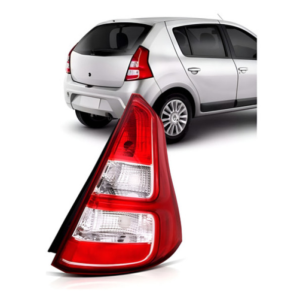 Lanterna Traseira Sandero 2012 2013 2014 Bicolor Com Friso