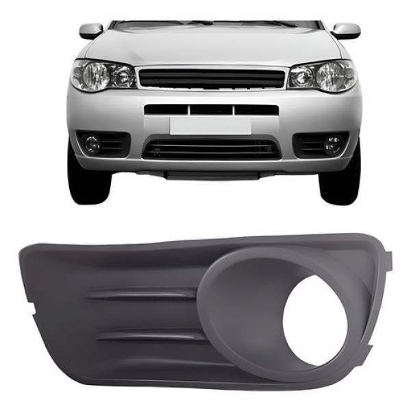 Moldura Milha Palio 2009 2010 2011 2012 Com Furo Cinza