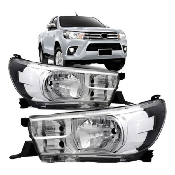 Par Farol Hilux Srv 2016 A 2017 Elétrico Com Motor Sem Led