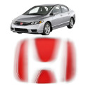 Aplique Para Letra H Vermelho Grade Civic Cromada