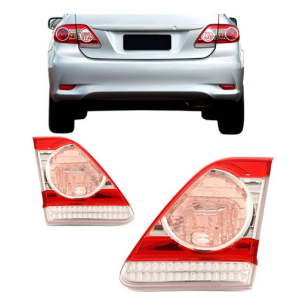Par Lanterna Traseira Corolla 2012 A 2014 Sem Led Tampa