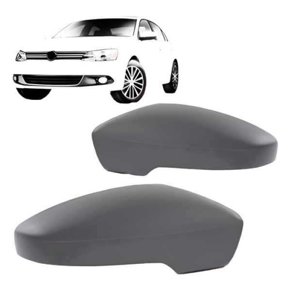 Par Capa Retrovisor Jetta Highline Comfortline 2011 A 2018 Preto
