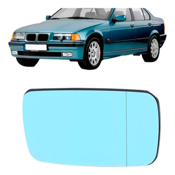Lente Retrovisor Bmw Serie 3 92/98 Lente Azul C/aquecedor