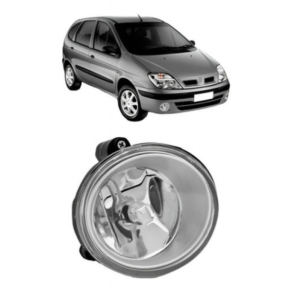 Farol Milha Megane Scenic 2001 A 2009 Redondo Lente Lisa