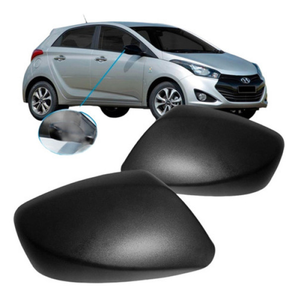 Capa Retrovisor Hb20 2012 2013 2014 2015 Preto S/ Furo