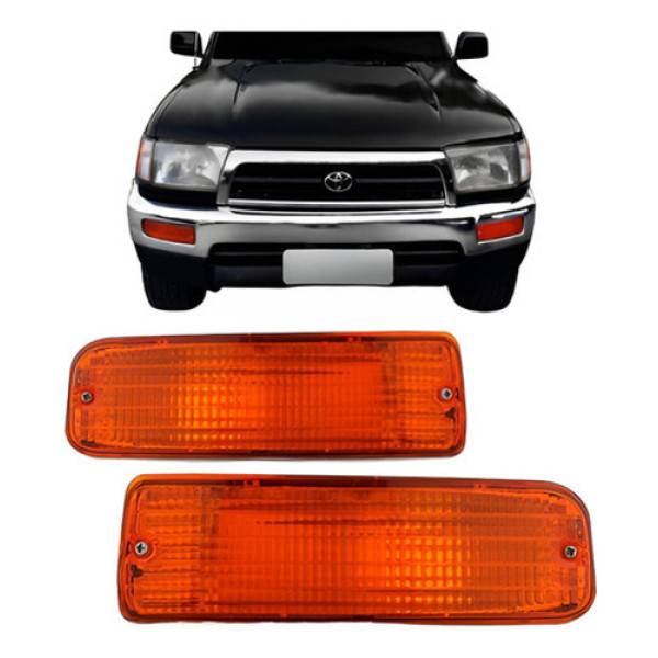 Par Pisca Seta Parachoque Hilux Sw4 1992 1993 1994 1995.