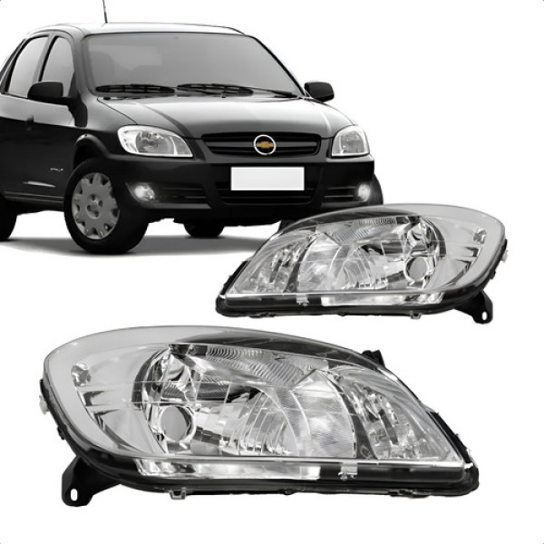 Farol Celta 2007 A 2015 Cromado Lado Direito Direito/passageiro