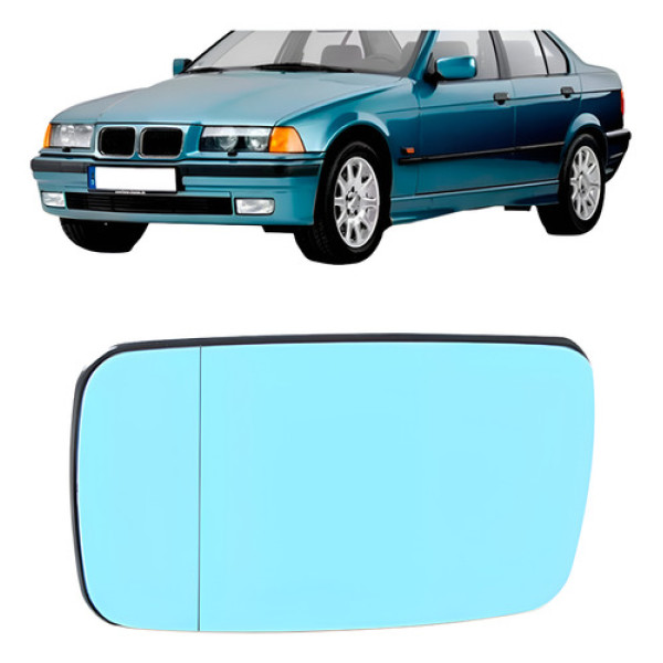 Lente Retrovisor Bmw Serie 3 92/98 Lente Azul C/aquecedor