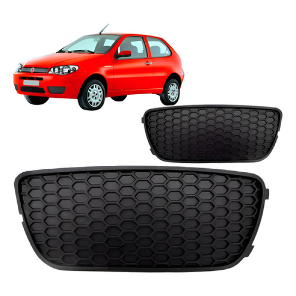 Par Moldura Milha Palio Economy Elx Fire 2004 A 2008 S/ Furo Preto