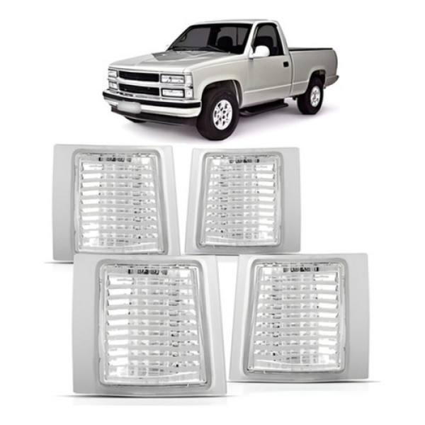 Jogo Seta Pisca Silverado 1997 98 99 2000 2001 Kit 04 Peças Cristal