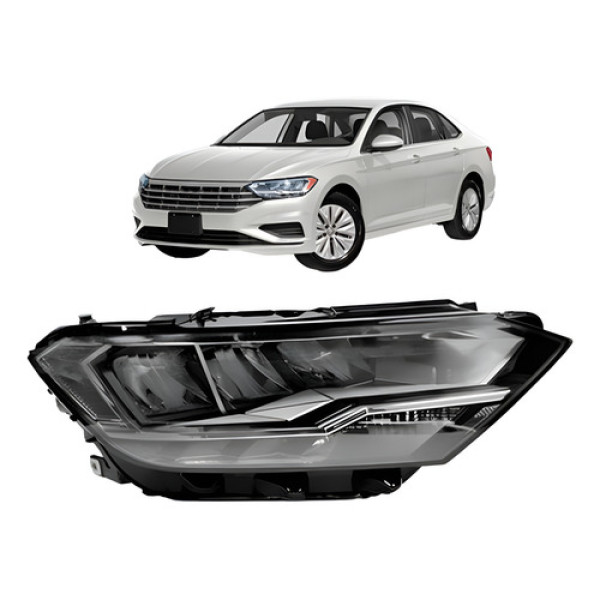Farol Eletrico Jetta Sedan 2019 A 2022 Tyc C/motor Com Led