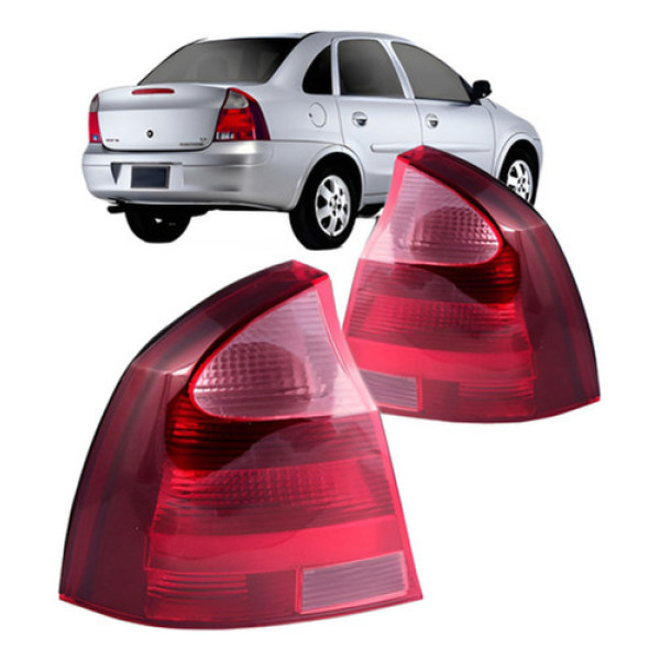 Par Lanterna Traseira Corsa Sedan 2008 2009 2010 Ré Rosa