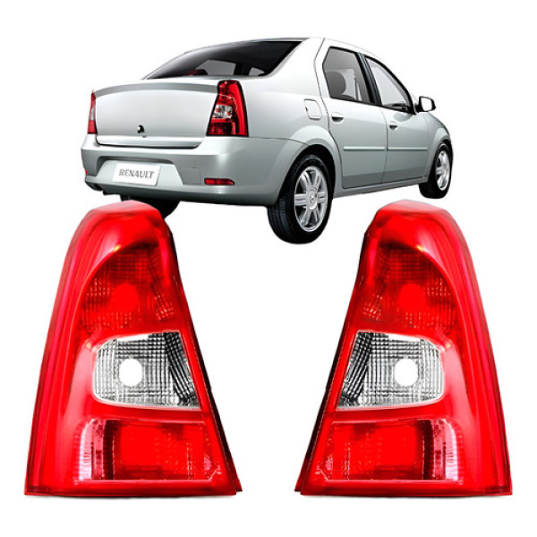 Par Lanterna Para Renault Logan 2011 2012 2013 Bicolor Ambos Lados Vermelho