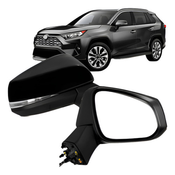Par Retrovisor Rav4 2019 A 2020 Regulagem Elétrica C/ Pisca