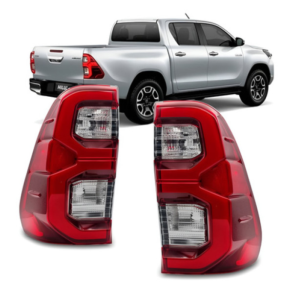Par Lanterna Traseira Hilux Pick Up Com Led 2021 E 2022