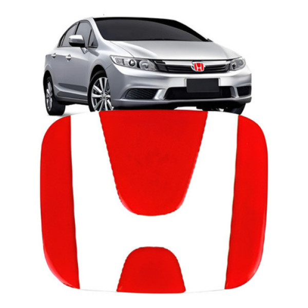 Aplique Emblema Grade Civic 07 A 11 \\ Fit 09 A 14 Vermelho