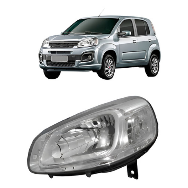 Farol Fiat Uno 2015-2018 Cristal Esquerdo/motorista