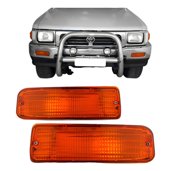 Par Pisca Seta Parachoque Hilux Srv 2002 2003 2004. Âmbar