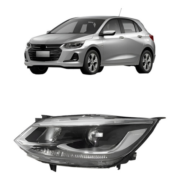 Farol Onix 2020 A 2024 Elétrico Cromado C/ Projetor