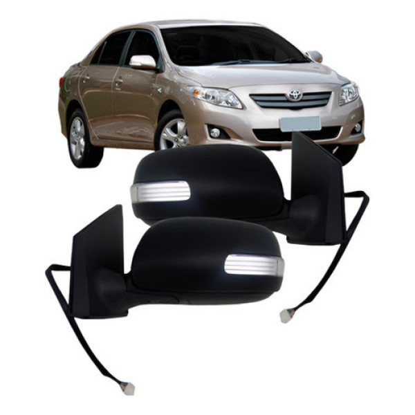 Par Retrovisor Corolla 08 A 2012 Elétrico Retrátil Com Pis