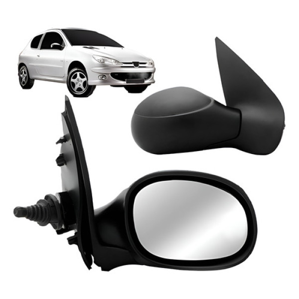 Retrovisor Para Peugeot 206 98 1999 2000 A 2009 Com Controle