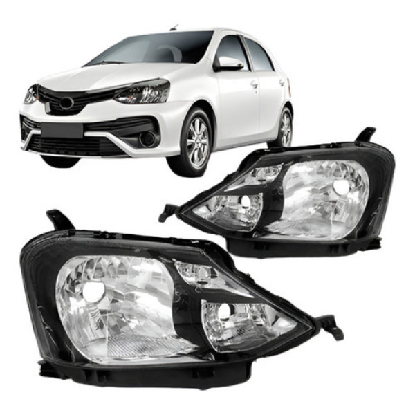 Par Farol Manual Etios 2017 A 2021 Mascara Negra Tyc