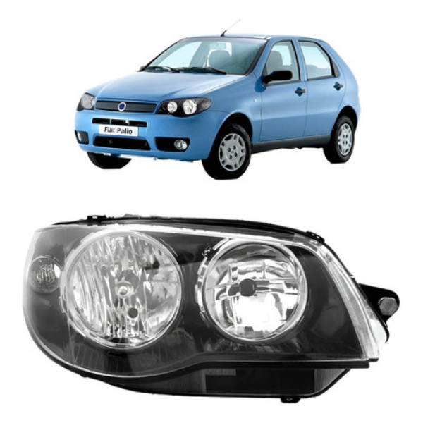 Farol Mascara Negra Palio Pitbull 2004 A 2013 Aro Cromado