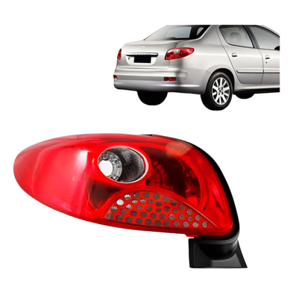 Lanterna Traseira Peugeot 207 08 09 10 Sedan Tela Vermelha