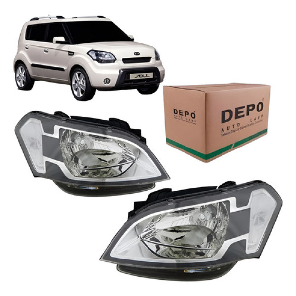 Farol Kia Soul 2009 2010 2011 2012 Depo Esquerdo/motorista