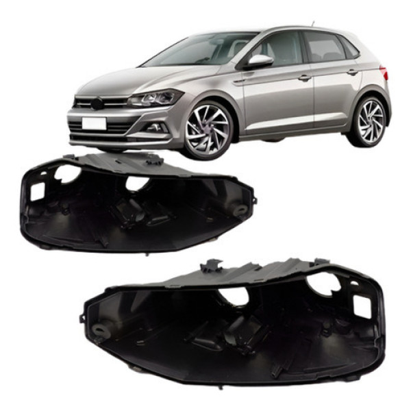 Par Carcaça Farol Vw Polo 2018 2019 2020 2021 2022