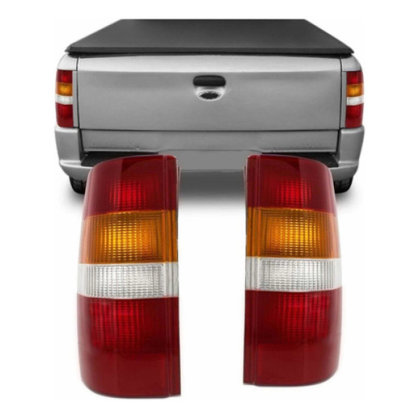 Par Lanterna Traseira Ford Courier C/ Soquete Tricolor