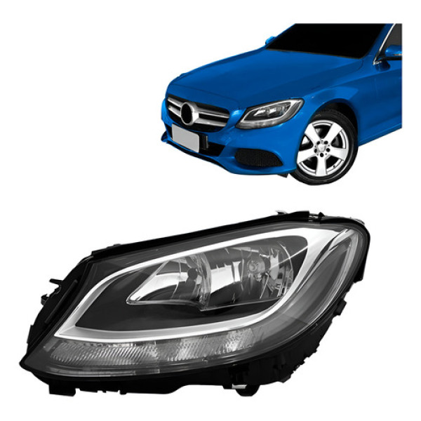 Farol C200 2015 2016 2017 Eletrico Com Led Sem Projetor Esquerdo/motorista