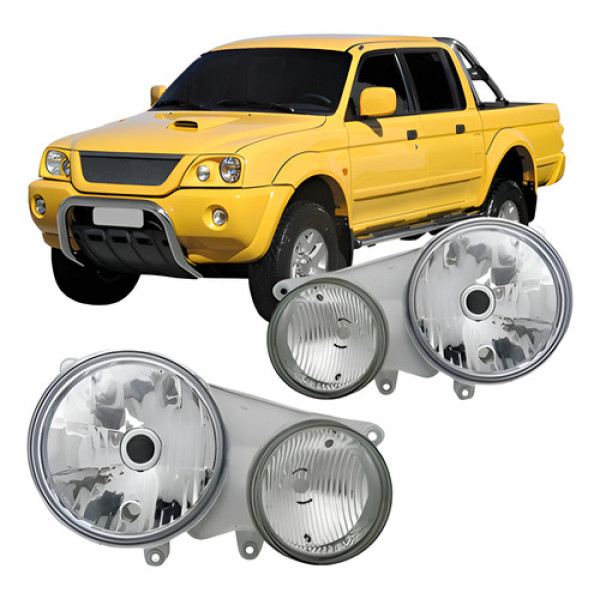 Par Farol L200 03/10 Pajero Sport 04/2011 Foco Duplo Oferta
