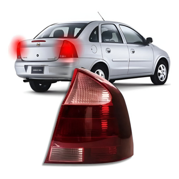 Lanterna Traseira Ré Rosa Gm Corsa Sedan 2003/2012 Direito Direito/passageiro Vermelha