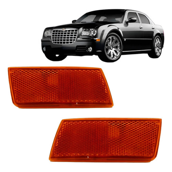 Par Refletor Parachoque 300c 2006 A 2010 Ambar